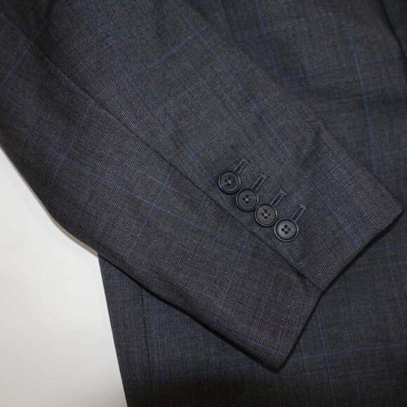 Maison Leporem Mens Suit Jacket Size 38 Short Charcoal Gray Reda Super 130s Wool - Picture 4 of 9